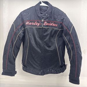 Harley Davidson Motorcycles Womens M American Legend Padded Jacket Spell Out EUC